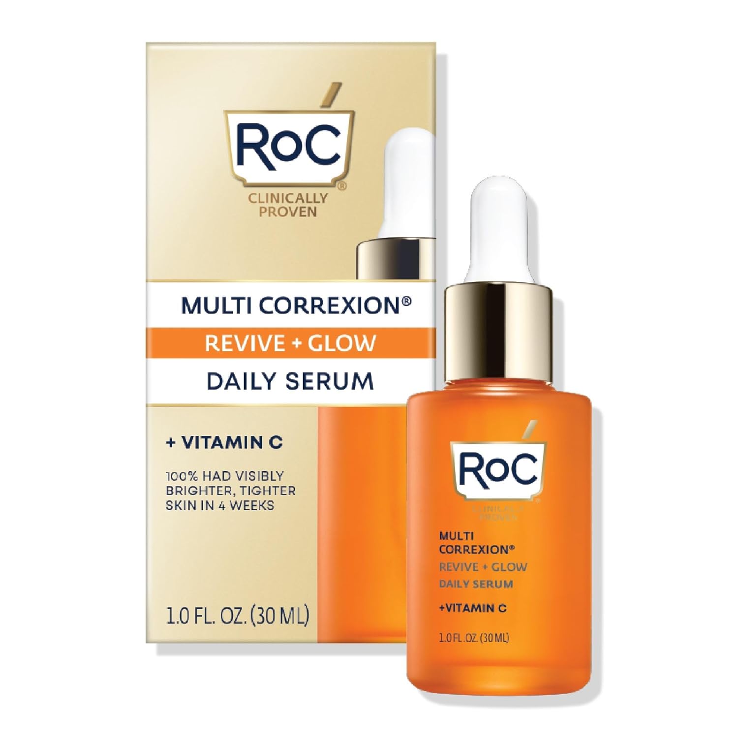 RoC Multi Correxion Revive + Glow 10% Active Vitamin C Serum for Face,